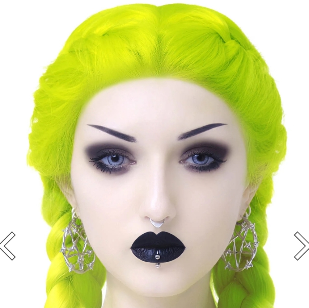 Killstar Silver Barbed Wire Pentagram Earrings - Brand New - Picture 2 of 4